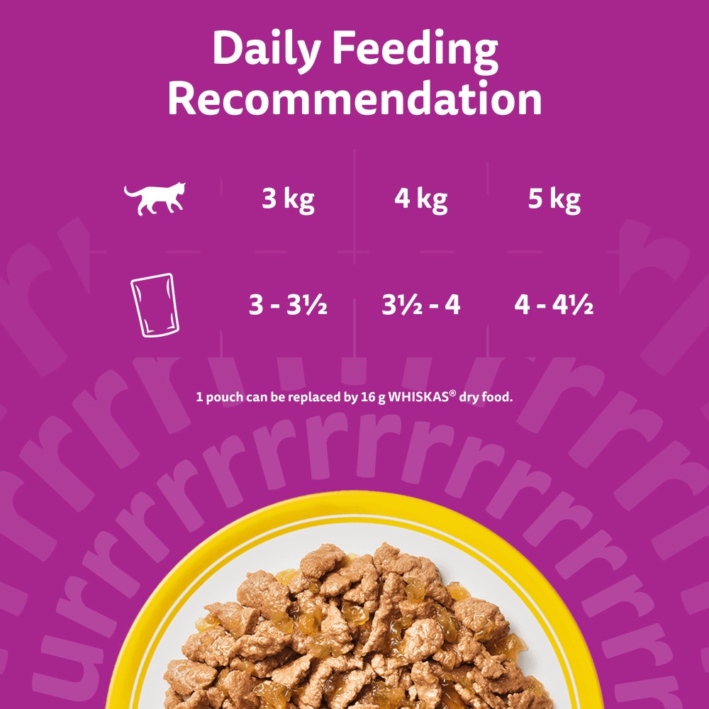 WHISKAS® POULTRY FEASTS in Jelly Adult Wet Cat Food Pouch 84x85g, 80x85g, 40x85g, 12x85g - 5