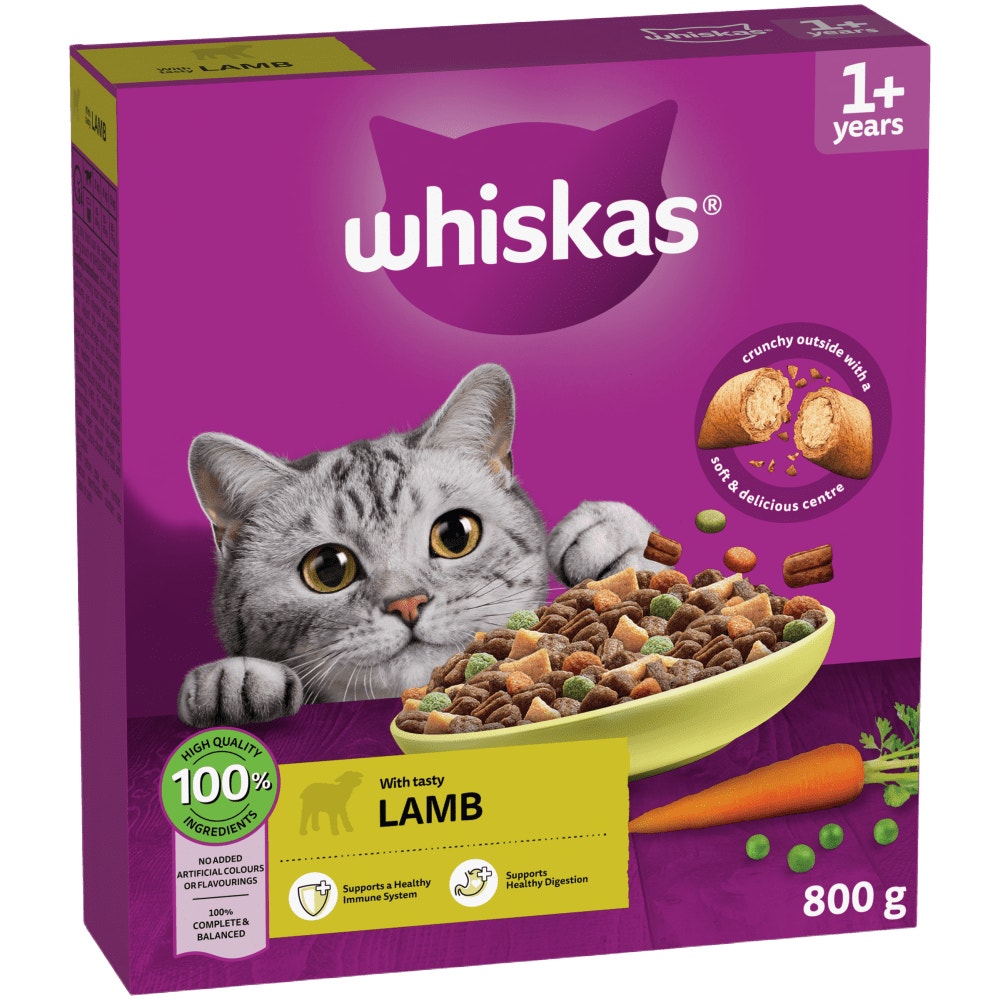 WHISKAS Cat Dry with Lamb Adult 1.9kg, 800g - 1