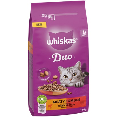 1+ Adult Meaty Combos Dry Cat Food