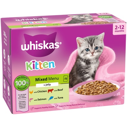 TASTY MIX Kitten 2-12 Months Mixed Menu in Jelly Wet Kitten Food Pouches