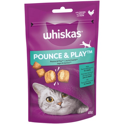 1+ Adult Cat Treats with Chicken Pounce & Play