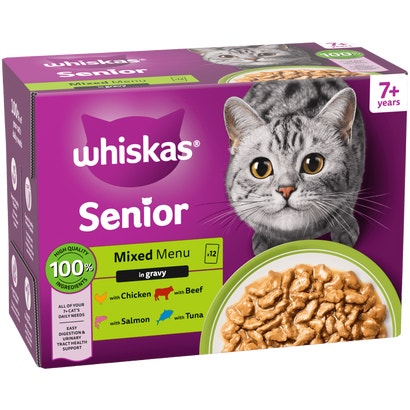 TASTY MIX Senior 7+ Mixed Menu in Gravy Wet Cat Food Pouches