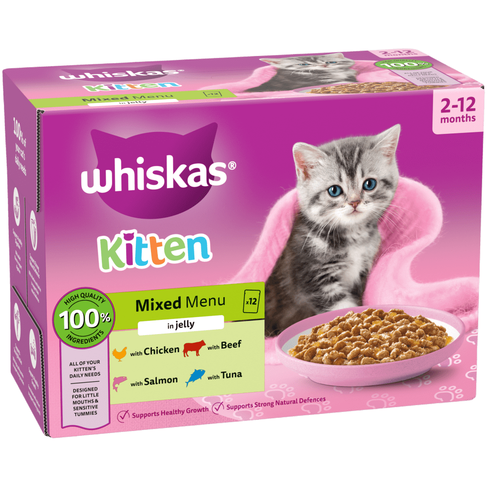 TASTY MIX Kitten 2-12 Months Mixed Menu in Jelly Wet Kitten Food Pouches