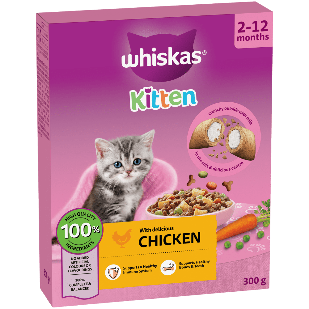 WHISKAS® Cat Dry with Chicken Kitten 2-12 Months 7kg,1.9kg,800g,300g - 1