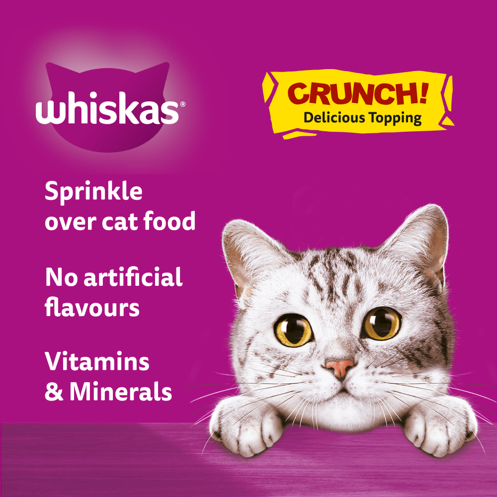 WHISKAS® Crunch Tasty Topping Adult Cat Treat Biscuits 100g - 3