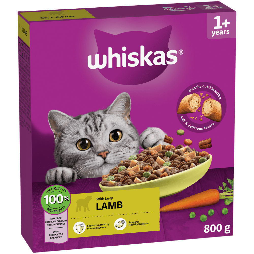 WHISKAS® Cat Dry with Lamb Adult 1.9kg,800g - 1