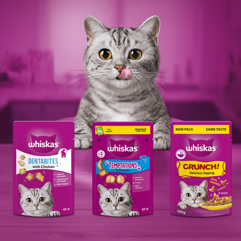 WHISKAS® Crunch Tasty Topping Adult Cat Treat Biscuits 100g - 4